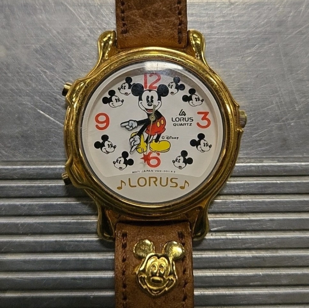 Lorus Mickey Mouse Gold and Brown Watch